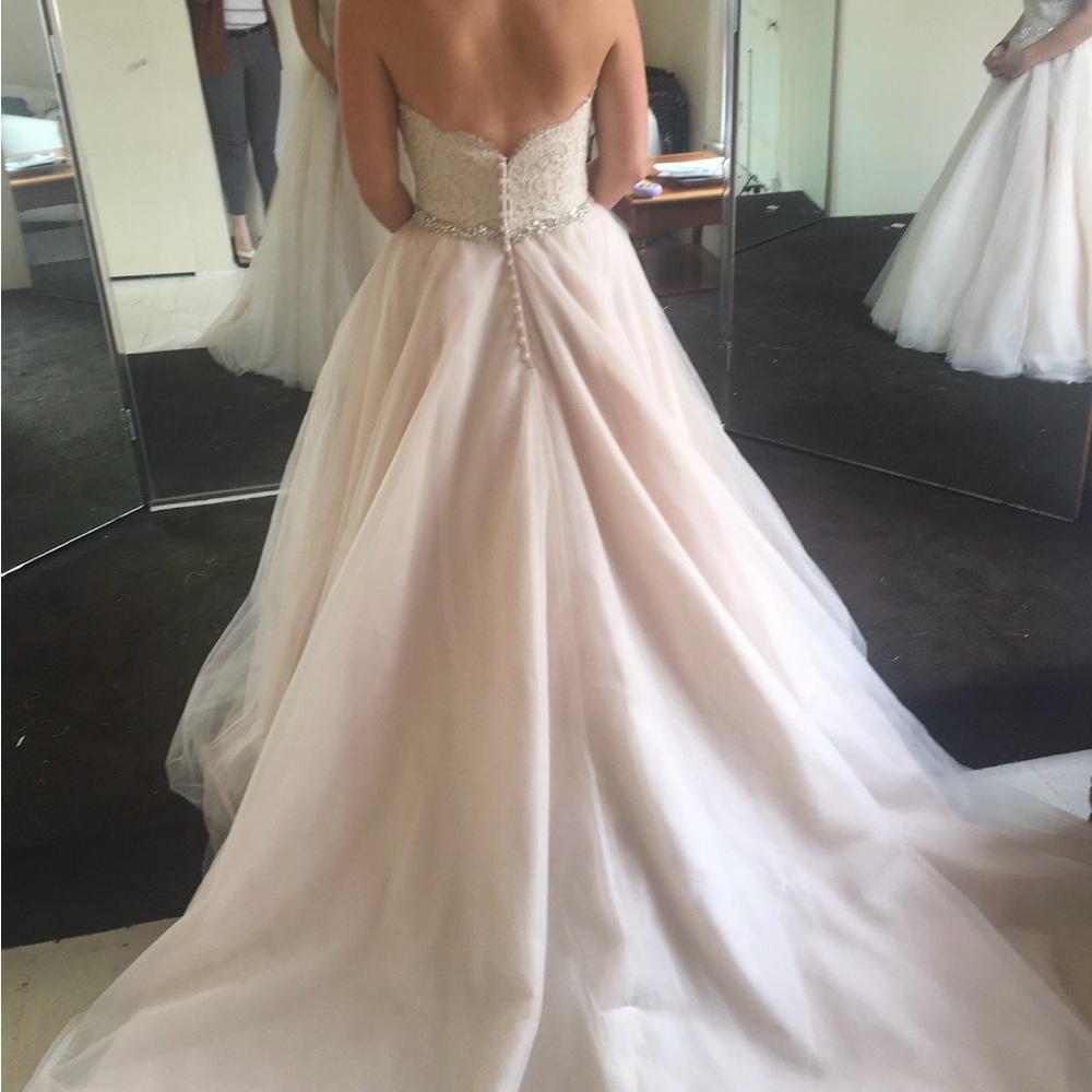 Allure Elegant Lace Strapless Wedding Dress - Picture 2 of 7